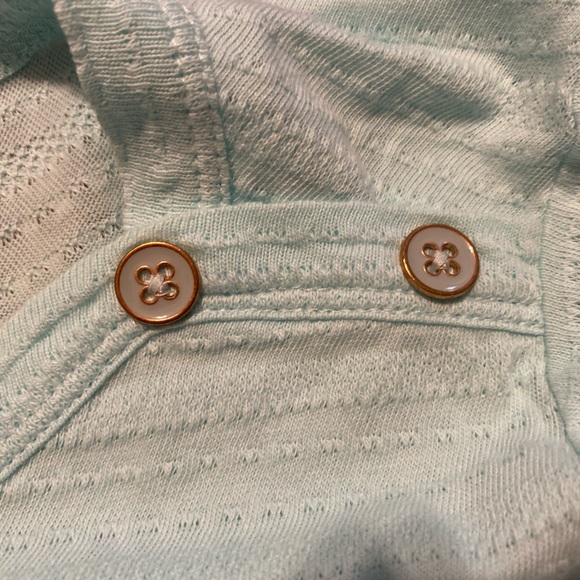 TALBOTS Short Sleeve Knit Button Detail Cotton Light Blue T-Shirt Top Women 1X - Picture 3 of 8
